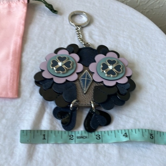Kate Spade: Nightcap “Baby Zibbi” Owl Leather Keychain/Charm- Silver Tone- 7” - Picture 14 of 16